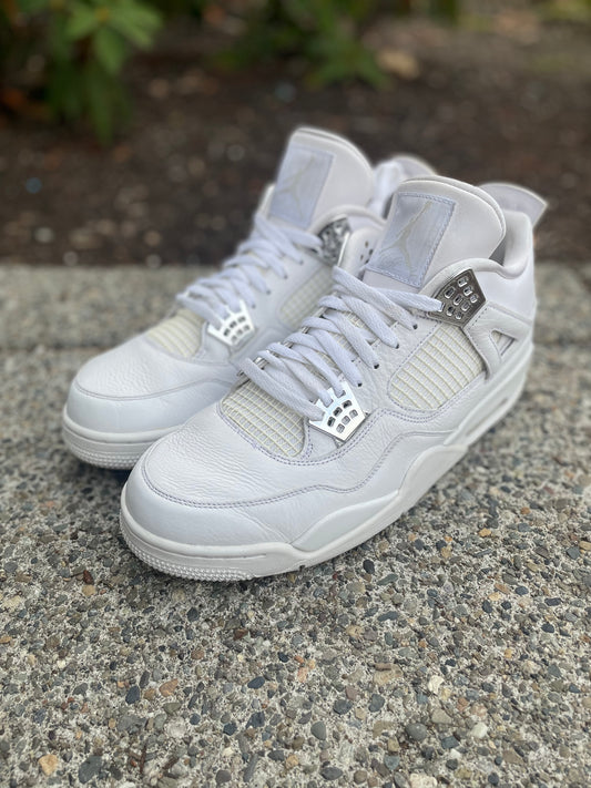 2016 Jordan 4 white metallic pure money with box Size 13
