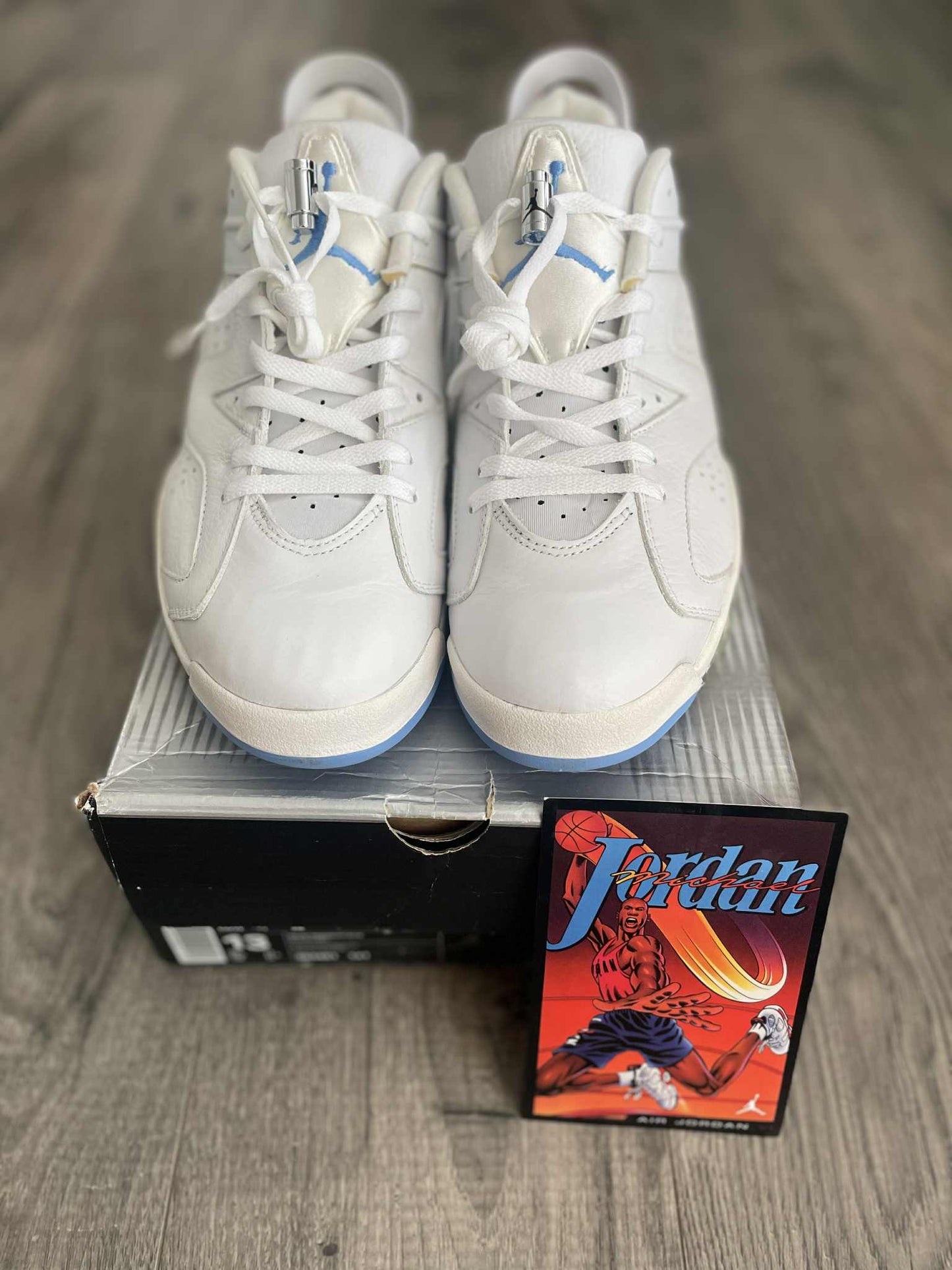 Brand new 2002 Jordan 6 retro low university blue size 13 with Box
